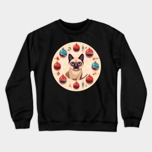 Siamese Cat Xmas Ornament, Love Cats Crewneck Sweatshirt